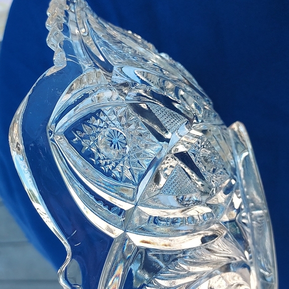 Pressed Glass sawtooth dish centerpiece Stunning piece of art EAPG MCM - Picture 16 of 17